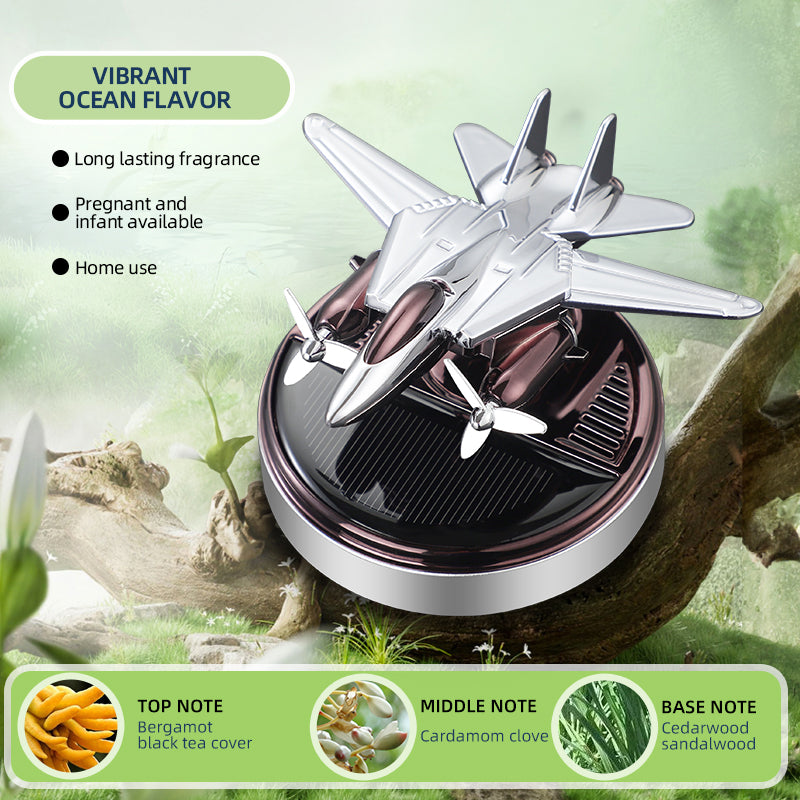 Car Accessories 2024: Solar Air Freshener - Air Freshener Plane Helicopter Aromatherapy - Delicate Leather