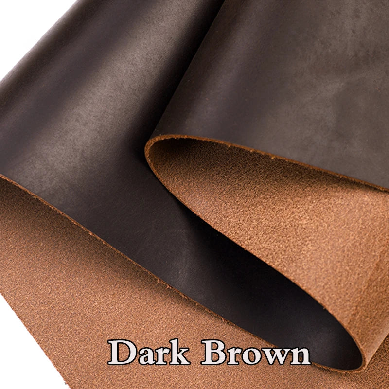 2mm Dark Orange Natural Cow Skin Leather - Crazy Horse Leather