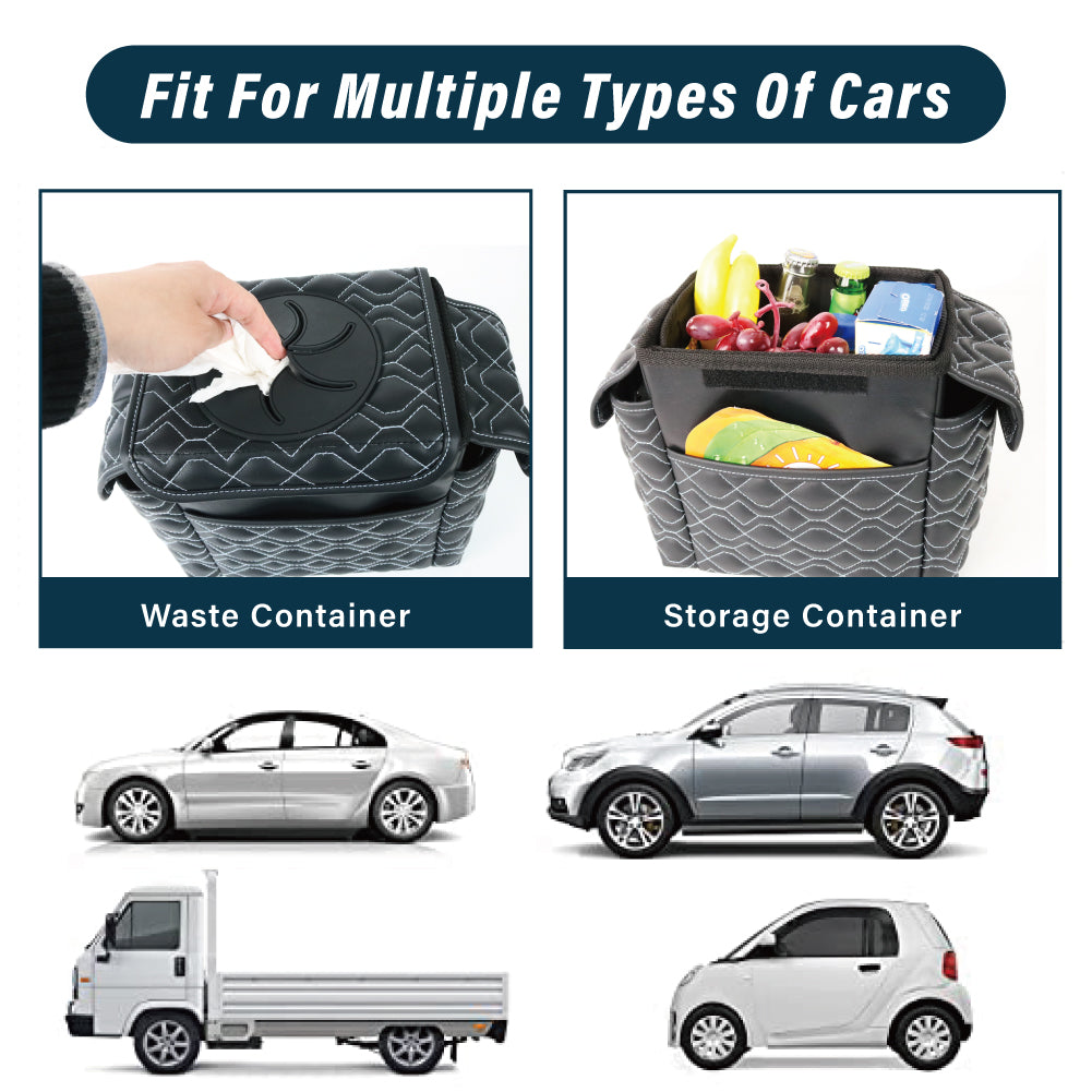 Foldable Waterproof Car Trash Can with Cup Holder - Shop Now! - Delicate Leather