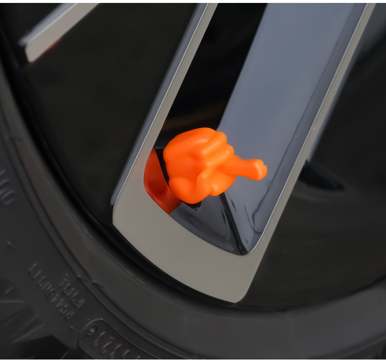 Factory Plastic Finger Colorful Stem Wheel Tire Valve Cap Cover - Tyre Caps for Bus, Car, Bike, Motor - Delicate Leather