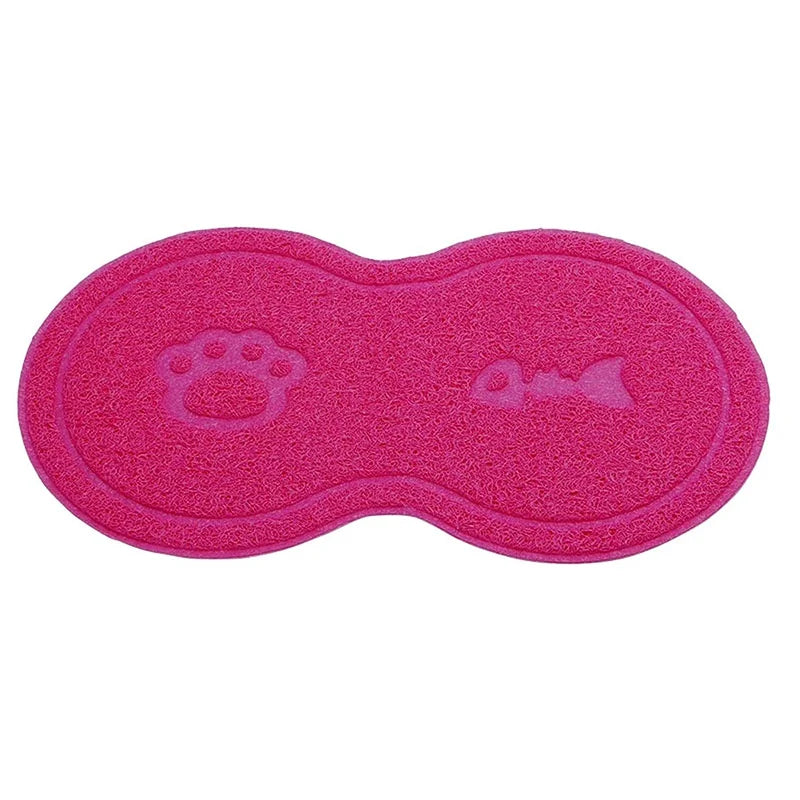 Pet Feeding Mat Dog Cat Eating Drinking Bowl Pad Waterproof Pet Litter Mat Puppy Water Food Dish Tray PVC Feed Placemat for Pet - Delicate Leather