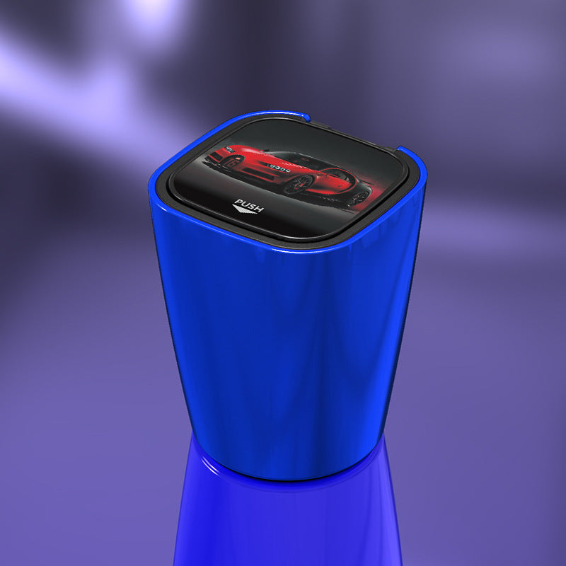 New Design Portable Smart Creative Aluminum Diamond Car Bling Cup Holder with LED Light Smoking Ashtray with Lighter - Delicate Leather