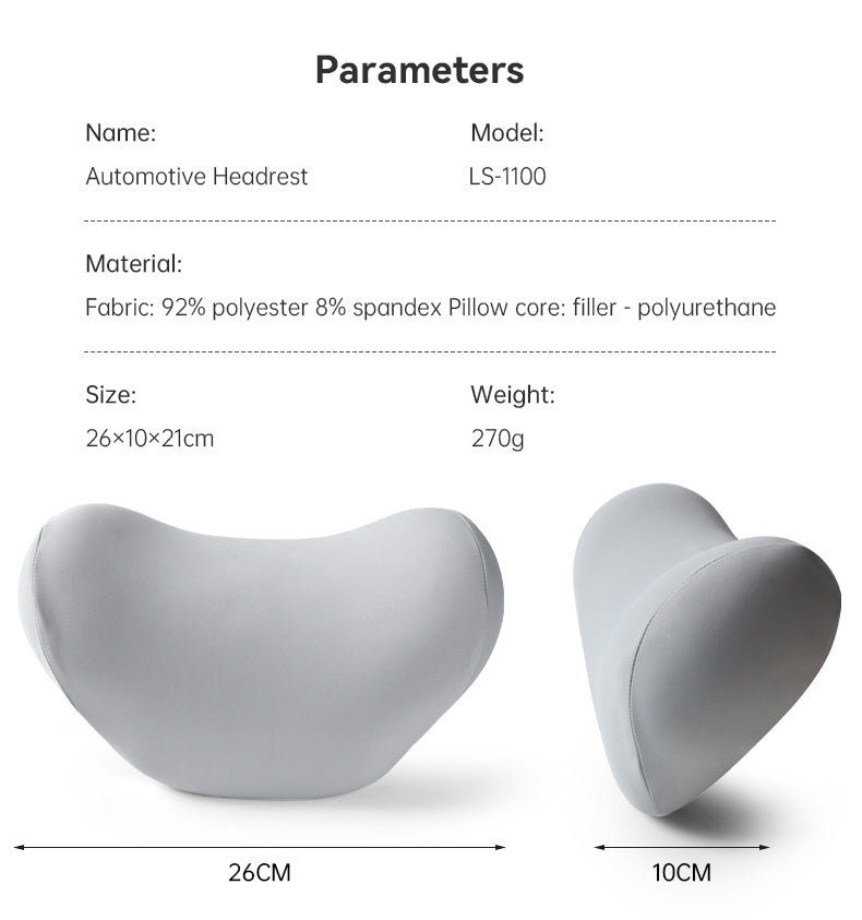 Comfortable Polyester Cotton Car Neck Pillow - Memory Foam Car Headrest Pillow - Delicate Leather