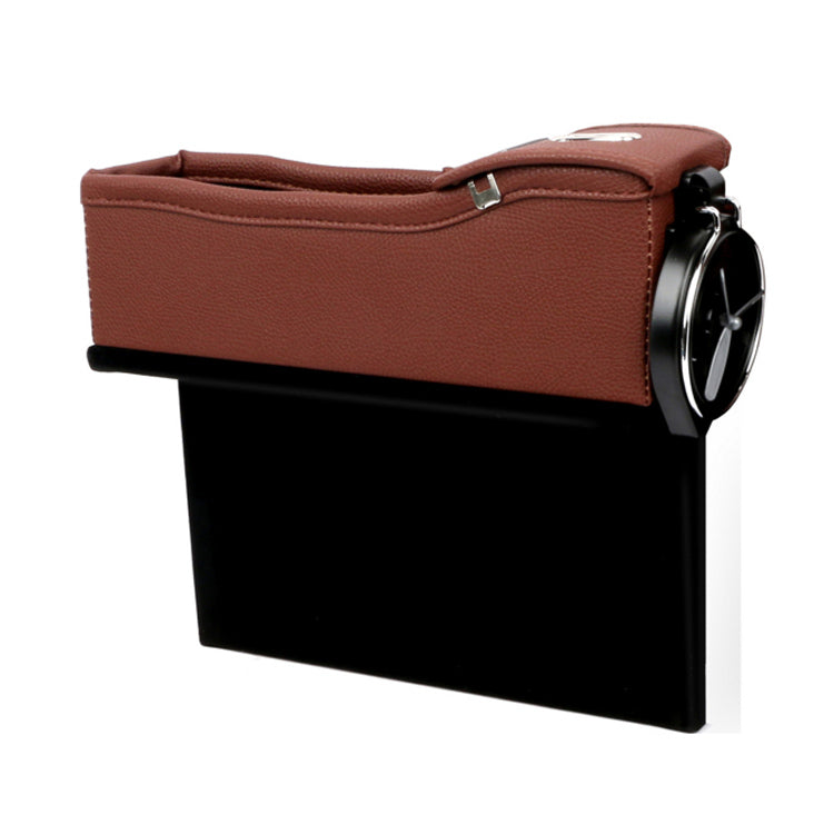 Car Seat Gap Filler Organizer, Custom For All Cars, Car Console Side Seat Gap Filler Pocket Organizer with Cup Holder - Delicate Leather