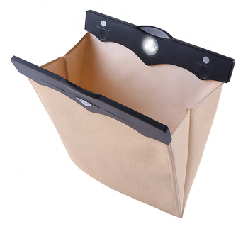 Universal Car Trash Can - Multi-Function with LED Light Mini Car Bin Organizer - Delicate Leather