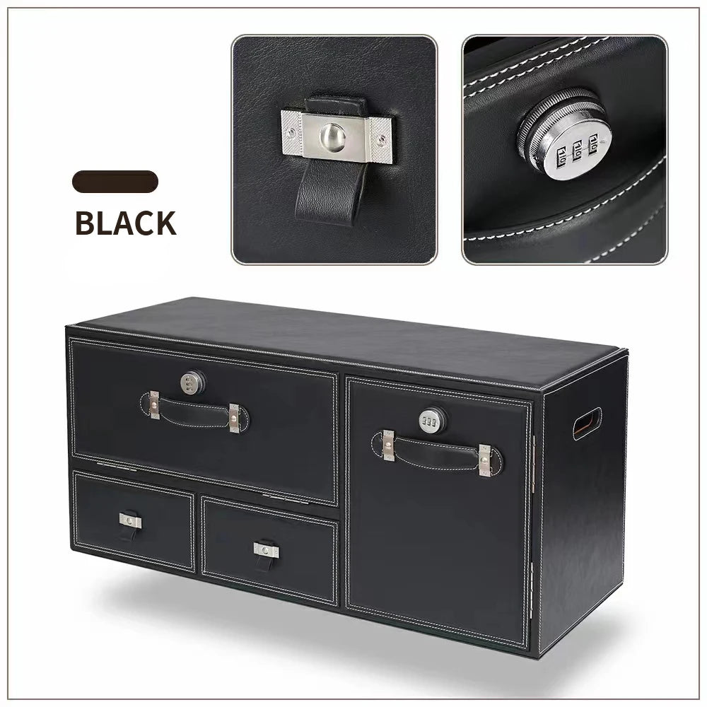 Premium Leather Collapsible Car Cargo Box - Organize Your Trunk with Style - Delicate Leather