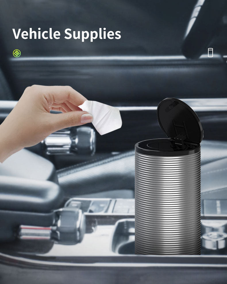 Car Storage Box - Portable Drive Bin Wastebasket Multi-function Car Garbage Bin, Car Accessories - Delicate Leather