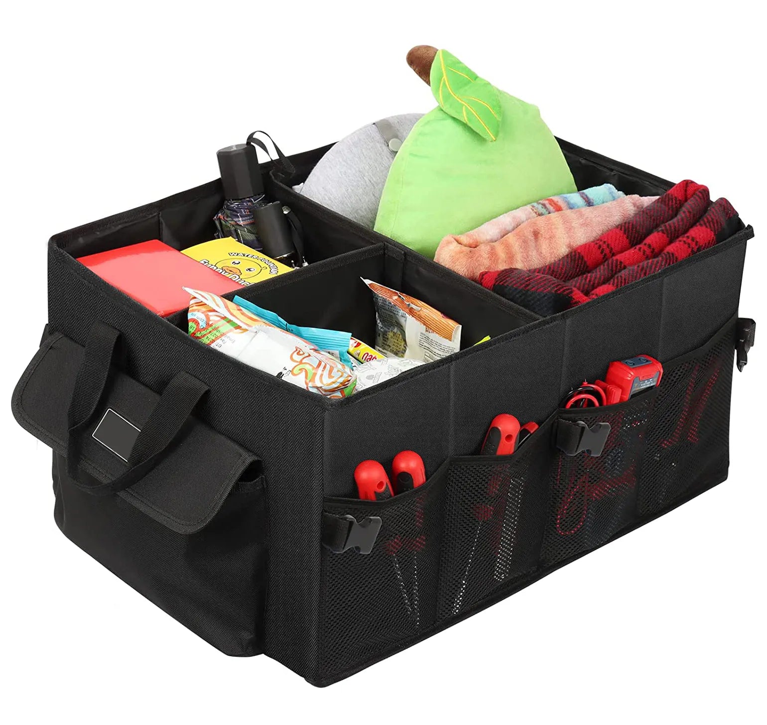Collapsible Car Boot Storage Organizer - Durable and Versatile Trunk Storage Solution - Delicate Leather