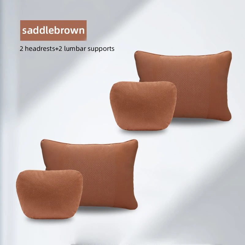 Enhance Your Driving Comfort with the Universal Car Seat Pillow: Soft and Luxurious Space Leather for Neck Support - Delicate Leather