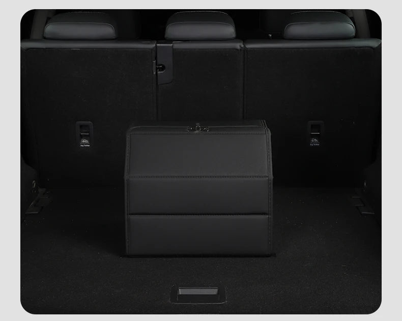 Car Storage Organizer, Cargo Organizer SUV Trunk Storage Waterproof Collapsible Durable Multi Compartments - Delicate Leather
