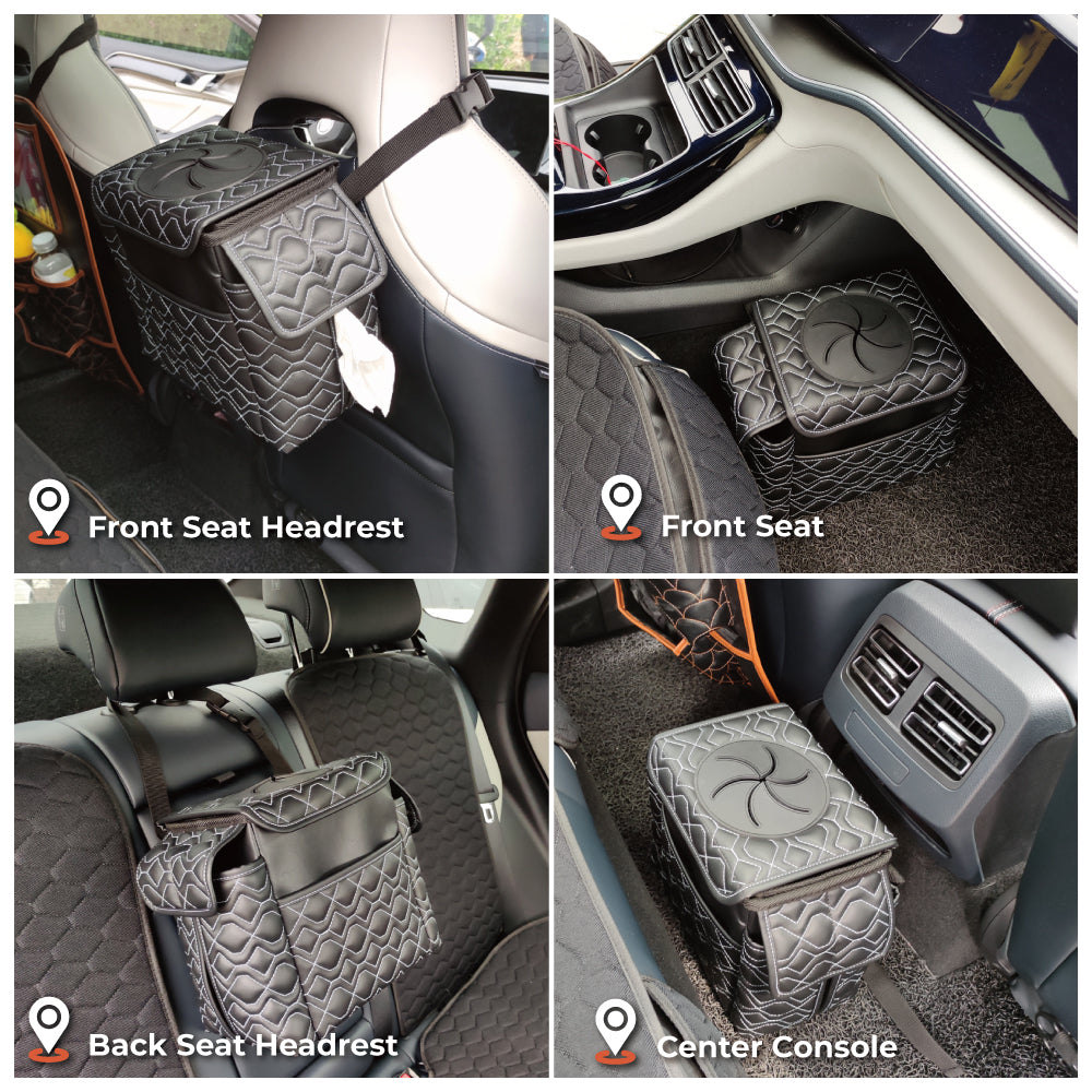 Foldable Waterproof Car Trash Can with Cup Holder - Shop Now! - Delicate Leather