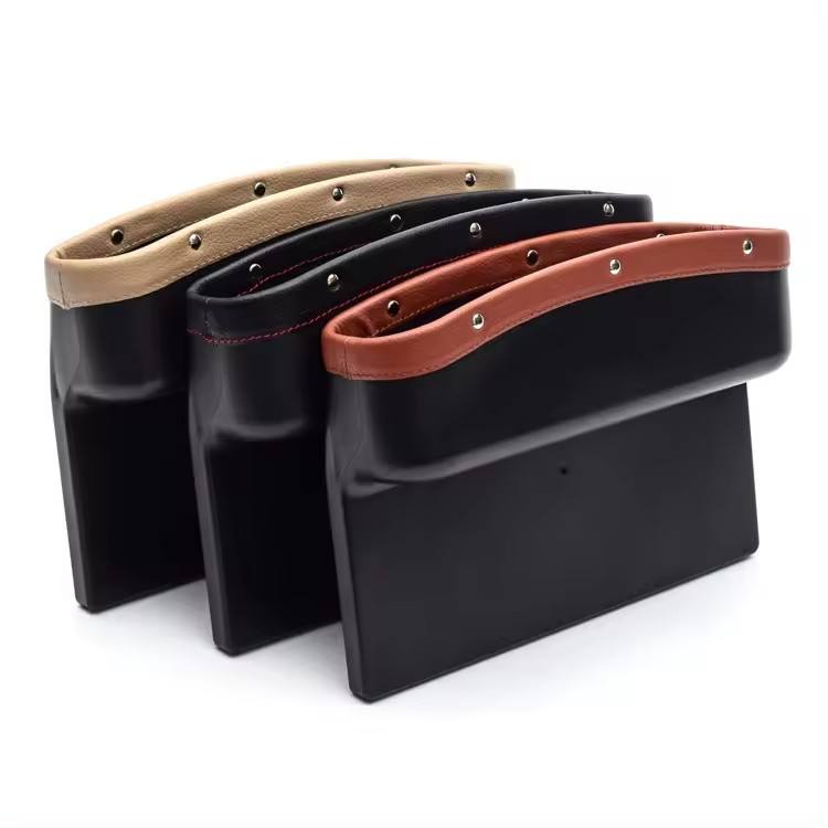 Car Seat Gap Filler Organizer, Custom For All Cars, Universal PU Leather Leak-Proof Storage Box - Car Organizer Seat Crevice Side Gap Filler - Delicate Leather