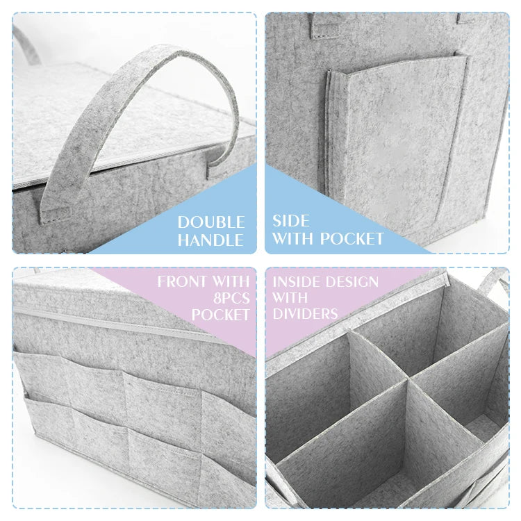 Foldable Large Car Trunk Organizer with Rear Compartment and Protective Cover - Delicate Leather