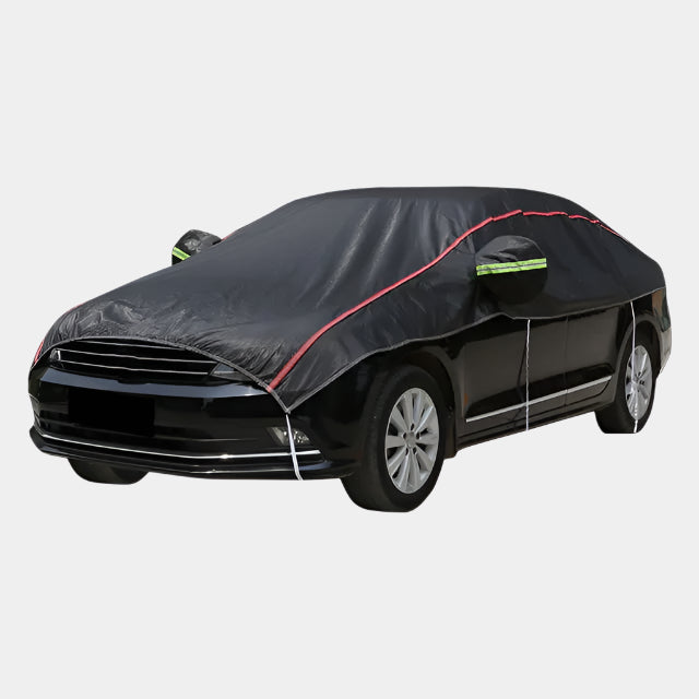 Universal Half Car Cover Waterproof Outdoor Oxford Car Cover Sun Rain UV Protection Dustproof Snowproof for SUV Sedan - Delicate Leather