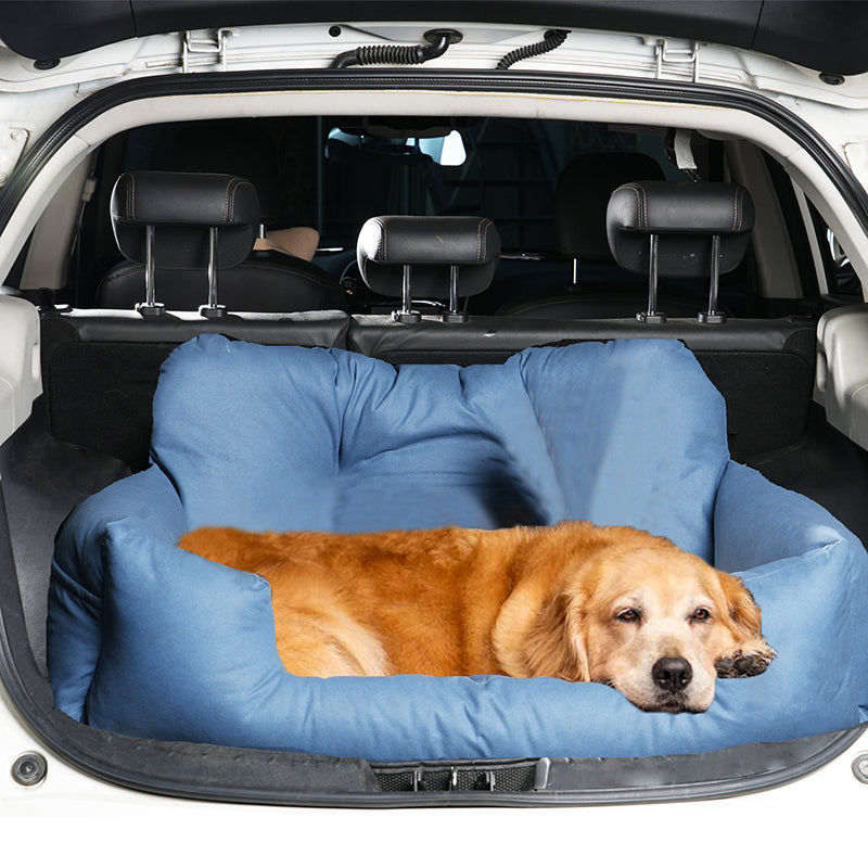 Luxury Removable Waterproof Dog Car Seat Bed - Portable Travel Pet Carrier Bag - Delicate Leather