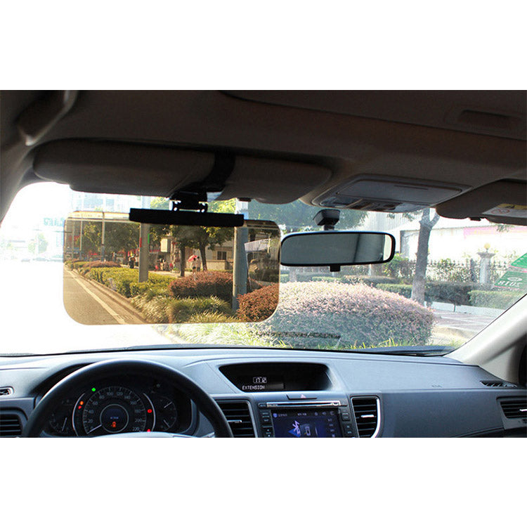 Standard Anti-Glare Adjustable Car Sunshade Sun Visor for Day or Night Driving - Delicate Leather