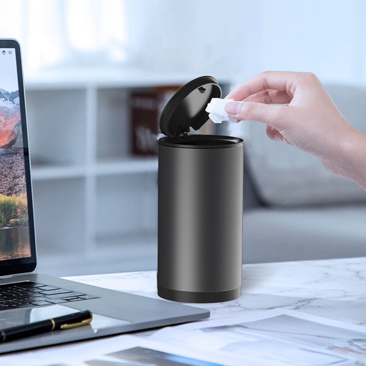 Durable Alloy Aluminum Portable Auto Trash Can - Car Rubbish Bin with Vinyl Plastic Bag, Car Accessories - Delicate Leather