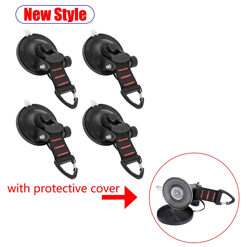 Car Mount Luggage Tarps Tents Anchor Heavy Duty Suction Cup Anchor w/Securing Hooks Car Camping Tarpaulin Accessories - Delicate Leather