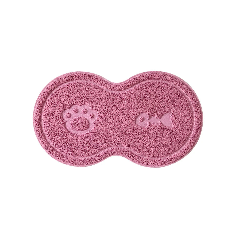 Pet Feeding Mat Dog Cat Eating Drinking Bowl Pad Waterproof Pet Litter Mat Puppy Water Food Dish Tray PVC Feed Placemat for Pet - Delicate Leather