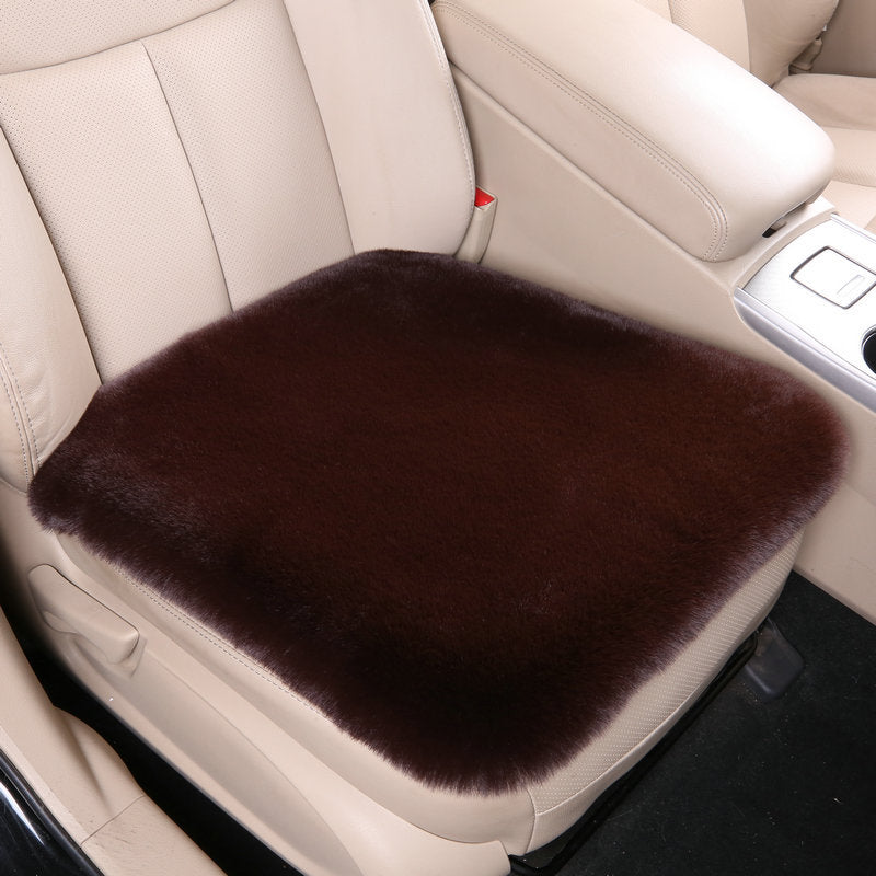 Luxury 9-Piece Set Fur Car Seat Cover Cushion with Neck Pillow for Winter - Delicate Leather