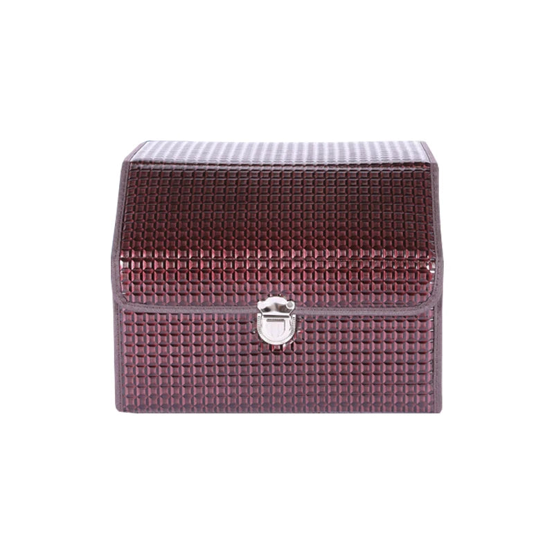 Durable and Premium Foldable Waterproof Cargo Storage Box for Car, Designed for Organized Trunk Space - Ideal Car Accessory for Women - Delicate Leather