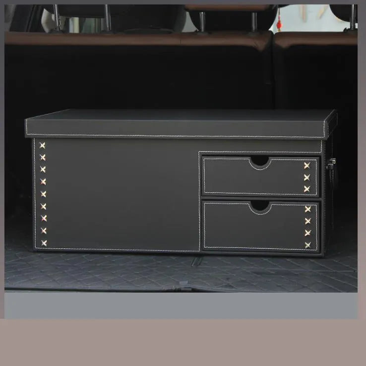 Premium Folding Storage Box with Drawer Design - Organize Your Space with Style - Delicate Leather