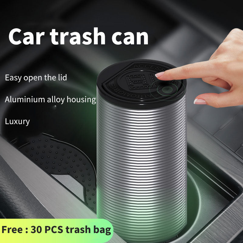 Car Storage Box - Portable Drive Bin Wastebasket Multi-function Car Garbage Bin, Car Accessories - Delicate Leather