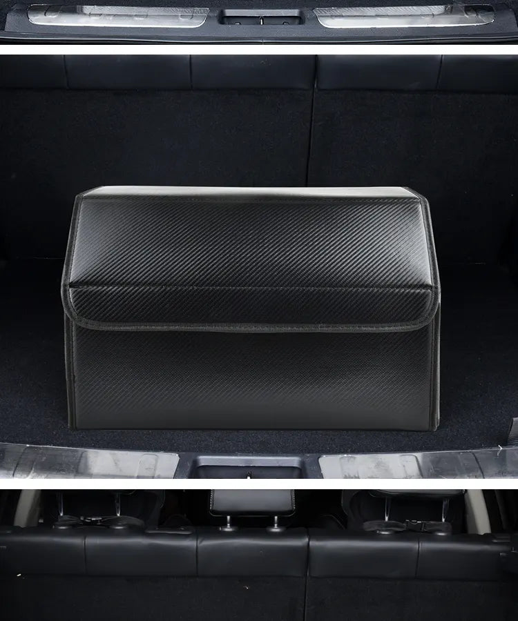 Customizable Detachable Folding Leather Car Trunk Organizer - Spacious Storage Solution - Delicate Leather