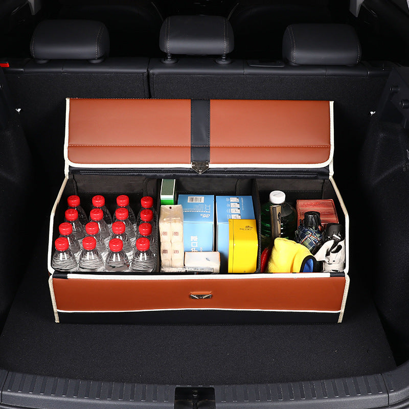 Factory Custom Collapsible Car Trash Can and Hanging Tissue Bag - Set Of 4 - Delicate Leather