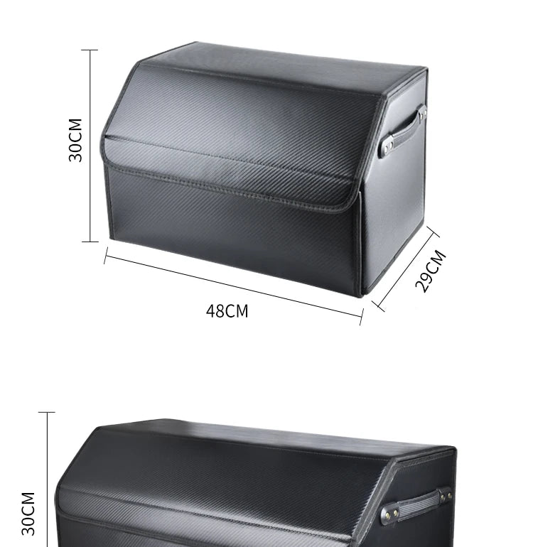 Customizable Detachable Folding Leather Car Trunk Organizer - Spacious Storage Solution - Delicate Leather