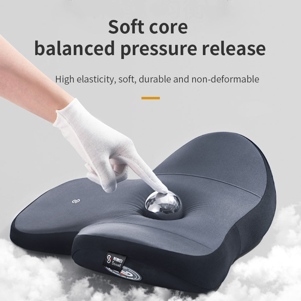Car Headrest Back Brace Massager and Ergonomic Lumbar Support Pillow - Delicate Leather