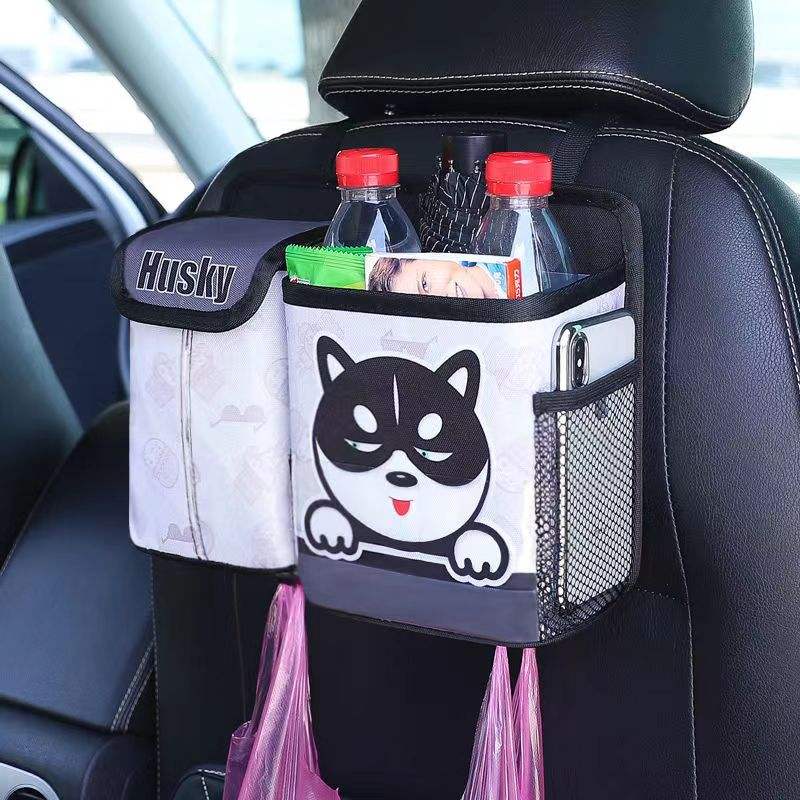 Foldable Cartoon Car Seat Back Ice Bag - Insulated Cooler Storage Hanging Bag with Cooler Bag, Custom Fit For Your Cars - Delicate Leather