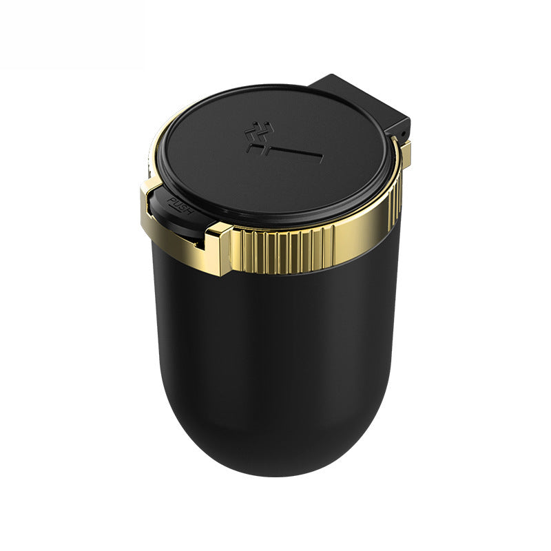 High Quality Metal Car Cylinder Cigarette Cup Holder Ashtray Container with LED Light and Cover Lid - Compact 10x7x4.8 cm for Clean and Convenient Ash Disposal
