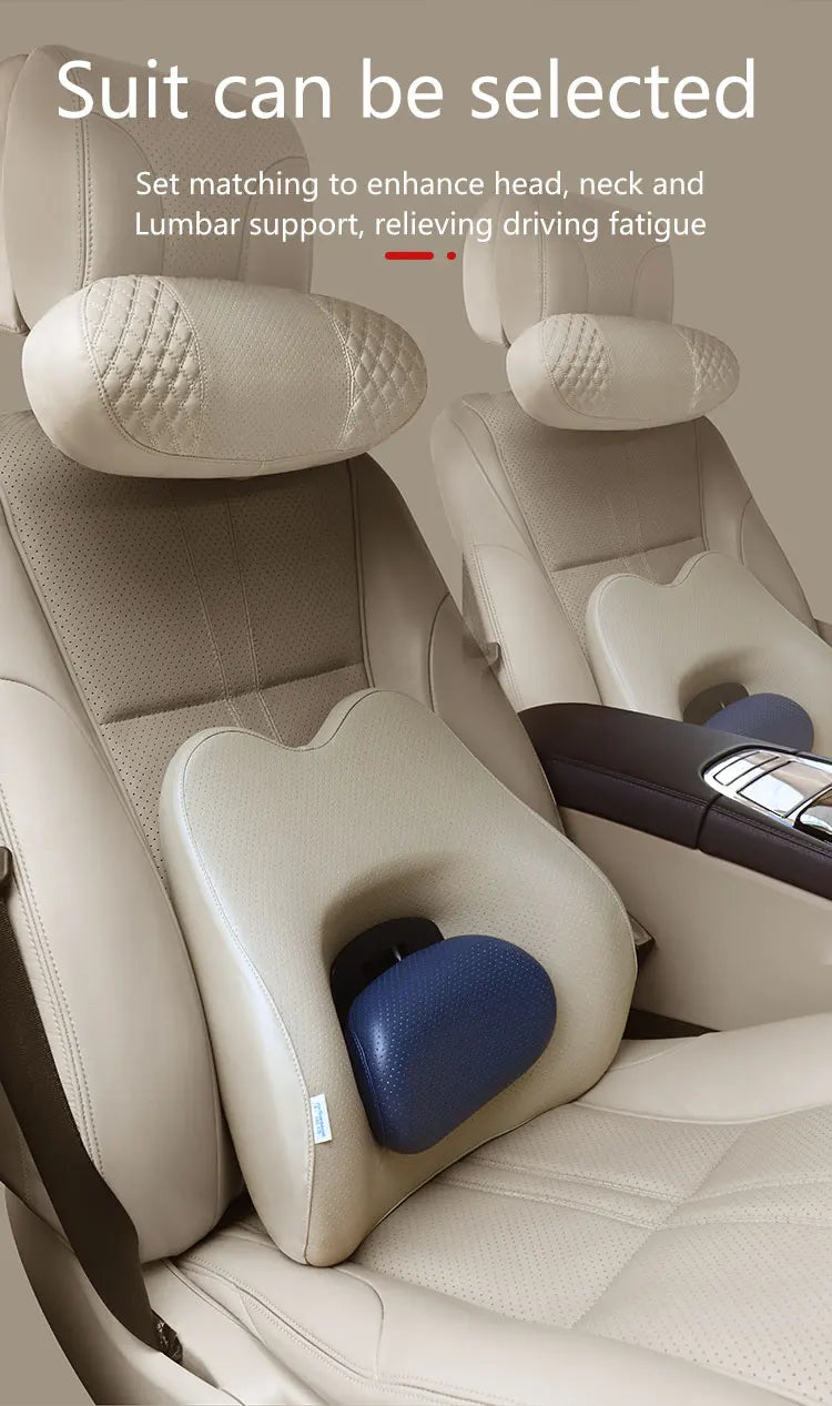 Enhance Your Travel Comfort with Car Head and Neck Pad: Premium Leather Car Pillow with Memory Cotton Seat for Restful Sleep on the Road - Delicate Leather