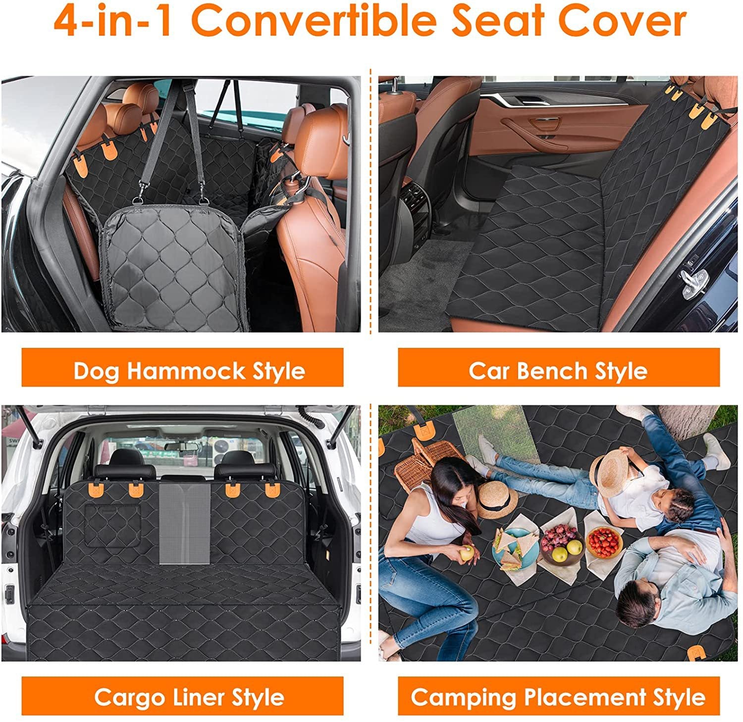 Waterproof Car Pet Mat - Rear Seat Dog Seat Cover - Delicate Leather