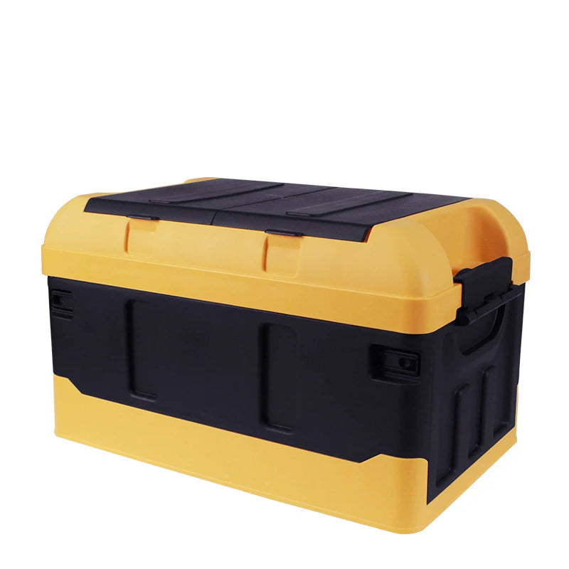 Delicate Leather Foldable Trunk Organizer with Durable Yellow-Brown PP Material and Hard Backseat Protection - Delicate Leather