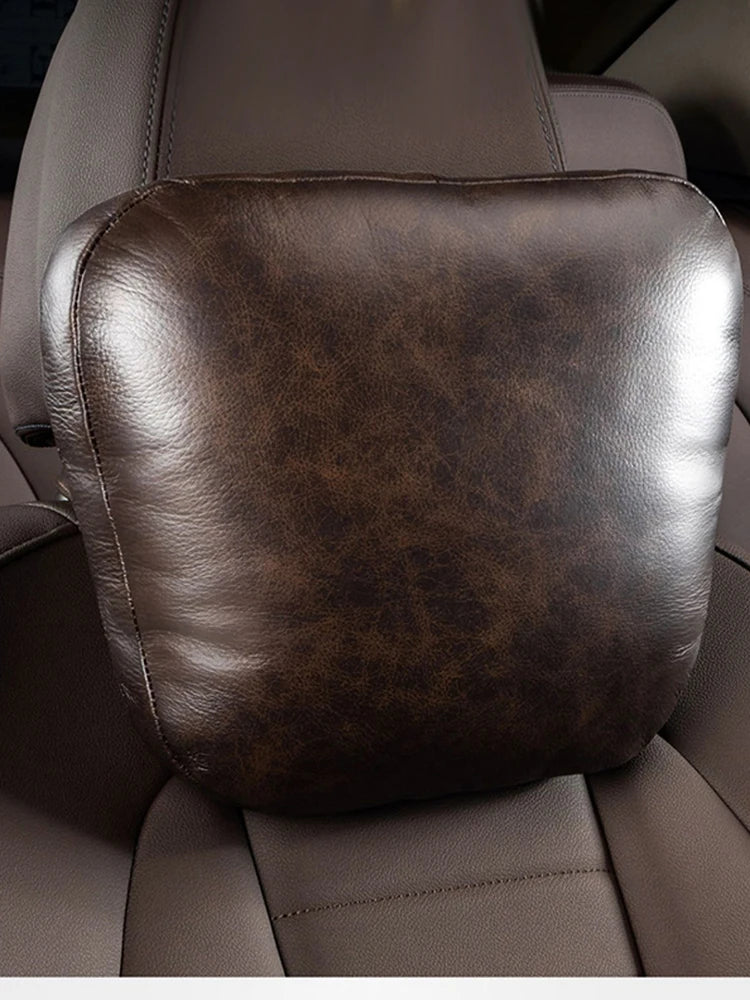 Discover Exceptional Luxury in our Brand New High-Quality Leather Full Set Car Seat Headrest Neck Pillow - Delicate Leather