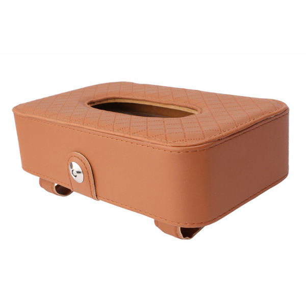 Hot Selling PU Leather Car Seat Back Tissue Holder and Car Sun Visor Tissue Organizer Bag