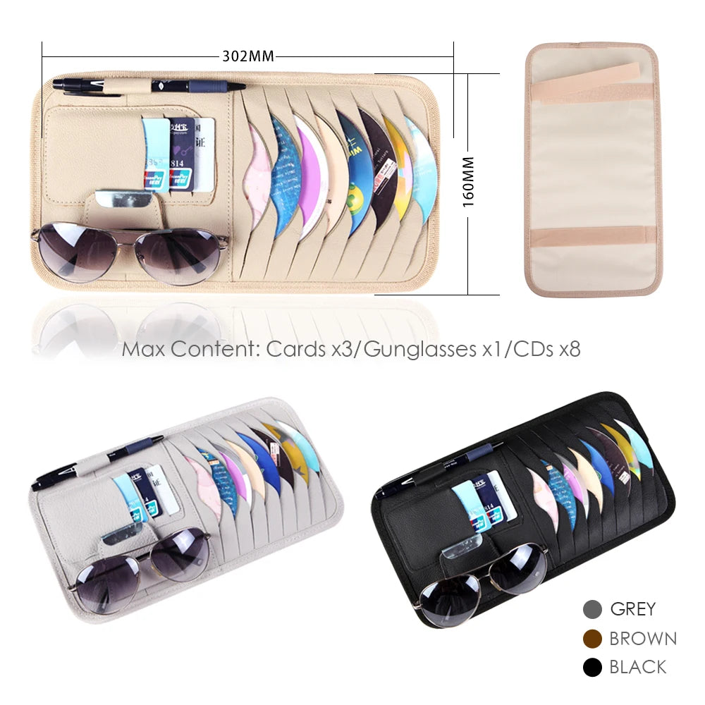 Car CD DVD Holder Disc PU Leather Storage Media Case