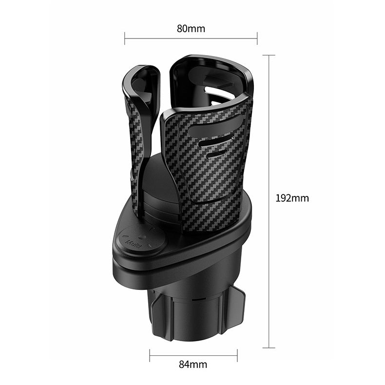 Swivel Base Double Cup Holder - Adjustable 2 in 1 Multifunctional Car Cup Holder, Custom fit for Car - Delicate Leather