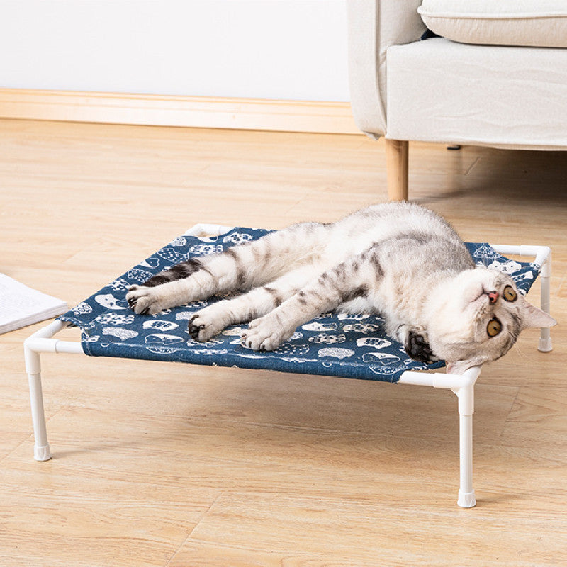 Detachable Cat Hammock Bed - Metal Frame, Cooling Bed for Cats and Small Dogs - Delicate Leather