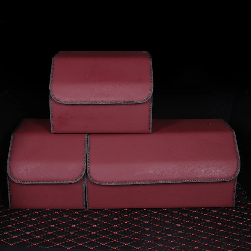 Foldable and Detachable High-Quality Car Trunk Organizer - Delicate Leather