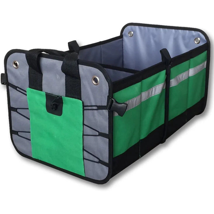 Collapsible Trunk Storage Organizer with Integrated Cooler, Spacious Multi-Compartment Design, and Waterproof Features for Cars