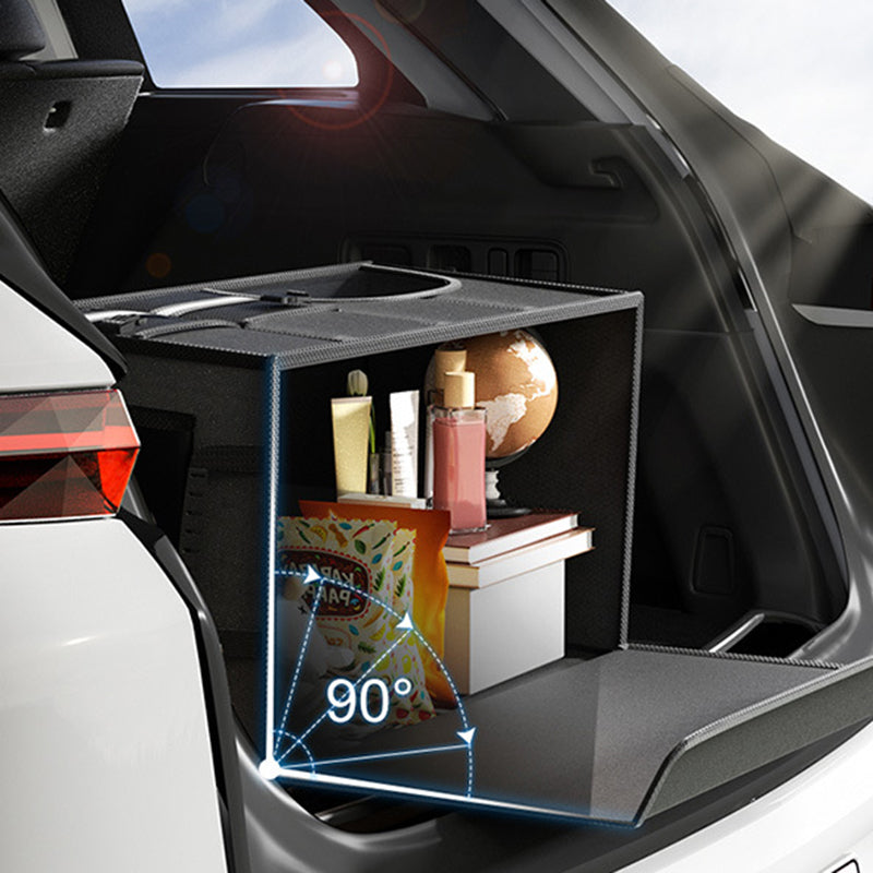 Car Glove Box Organizer Bag - Foldable Car Storage Box Trunk and Seat Organizer - Delicate Leather