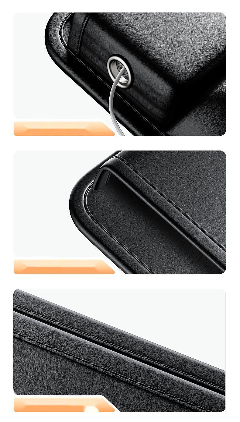 Auto Interior Accessories: Universal Leather Car Seat Gap Filler Organizer, Custom For All Cars, Multifunctional Pu Leather Console Side Pocket Organizer - Delicate Leather