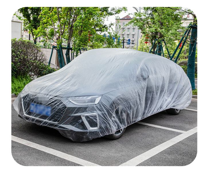 Universal Disposable Clear Plastic Car Cover - Thickening Waterproof Transparent Cover - Delicate Leather