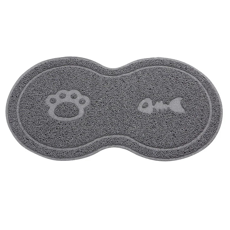 Pet Feeding Mat Dog Cat Eating Drinking Bowl Pad Waterproof Pet Litter Mat Puppy Water Food Dish Tray PVC Feed Placemat for Pet - Delicate Leather