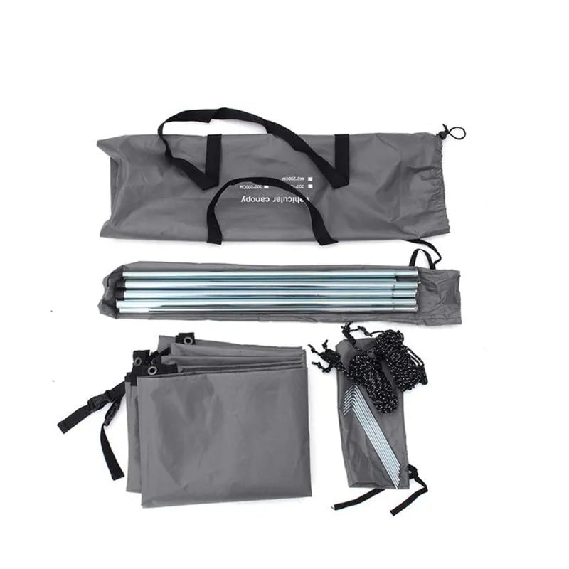 150/200/440CM Car Camping Shelter Shade Portable Roof Top Tent Awning Waterproof UV SUV Rooftop Rain Canopy Car Accessories - Delicate Leather
