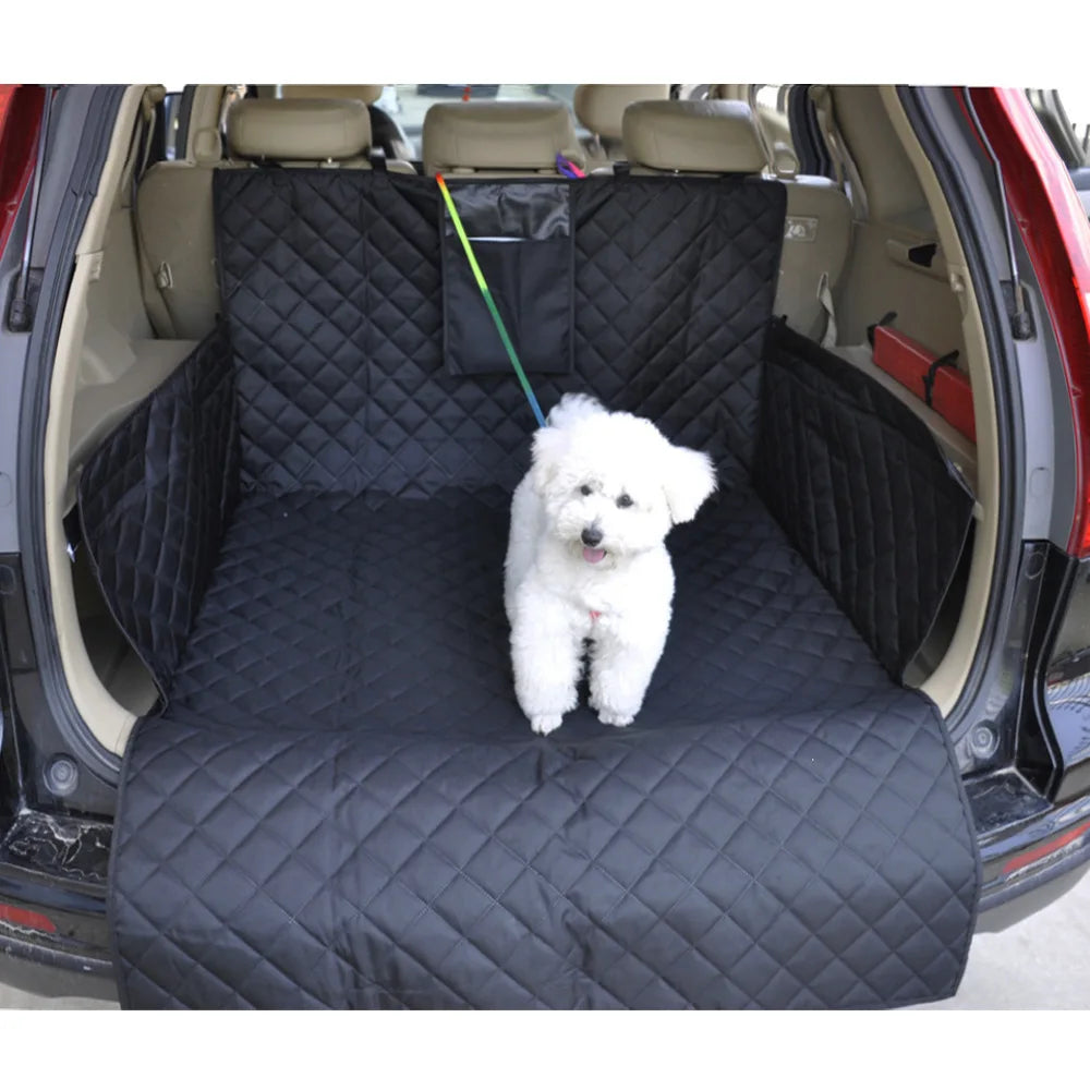 Premium Dog Car Seat Hammock: Durable Trunk Protector and Pet Transport Mat - Delicate Leather