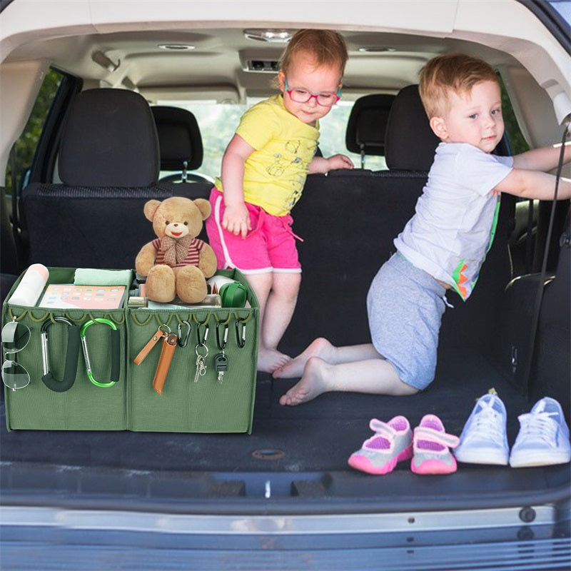Heavy Duty Foldable Car Accessories Cargo Storage Container - Multi-Purpose Car Trunk Organizer - 1 Pack - Delicate Leather